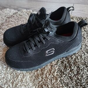 Skechers BULKLIN-BALRAN COMPOSITE TOE Black 108033W Work Shoes Women's Size 7